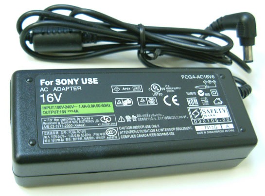 AC Adapter SONY 16V-4A  (D&#249;ng Cho C&#225;c D&#242;ng W series, Y series, S series, Z series, B series, E series, EE series, C series, F series)