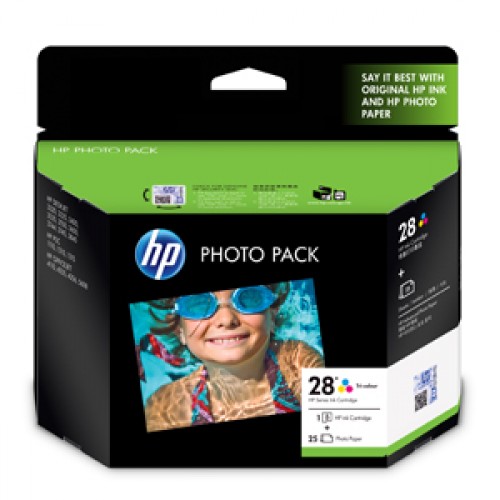 HP 28 Photo Value Pack Glossy, 4x6.5, 25sht, AP Q8893AA 618EL