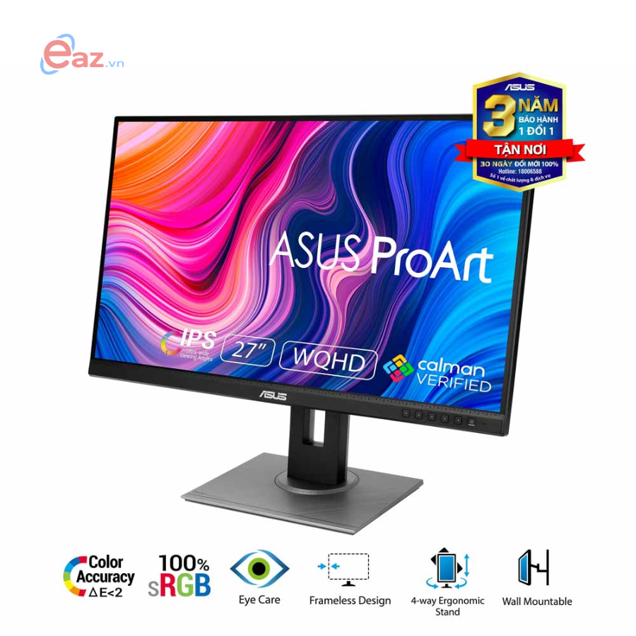 M&#224;n H&#236;nh LCD ASUS ProArt PA278QV | 27.0 inch - 2K - IPS - 75Hz | Speaker | DP | HDMI | DVI | Mini DP | USB