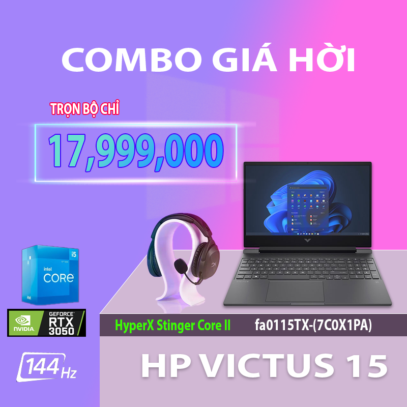 HP Victus 15 fa0115TX (7C0X1PA) | Intel Core i5 _ 12500H | 16GB | 512GB SSD PCIe | GeForce RTX 3050 4GB | Win 11 | 15.6 inch Full HD IPS 144Hz | LED KEY | BANCR