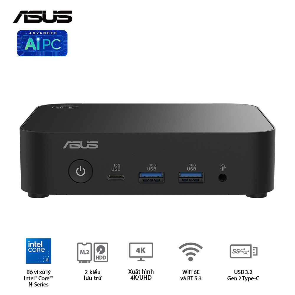 M&#225;y t&#237;nh để b&#224;n ASUS NUC 14 Essential RNUC14MNK1500000 | Intel Core N150 | 1x DR5 | 1x NVMe,SATA | 1x HDMI | 1x HDMI | 1x DP | WIFI6 | NoOS | 0225D