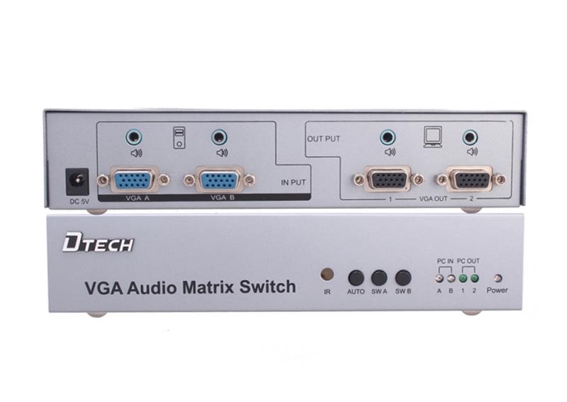 SWITCH VGA AUDIO 2-2 DTECH (DT-7027) 318HP