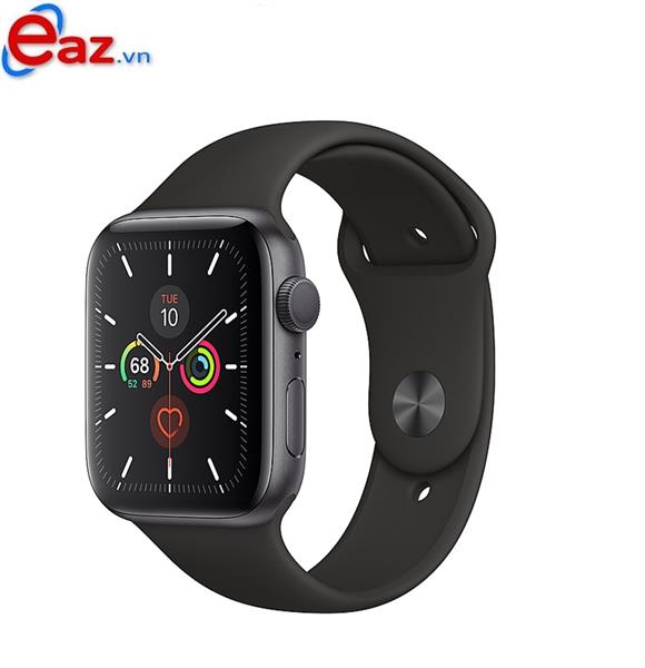 Apple Watch Series 5 44mm Space Gray Aluminum Black Sport Band GPS - Grey - Black (MWVF2VN/A) | 0820D