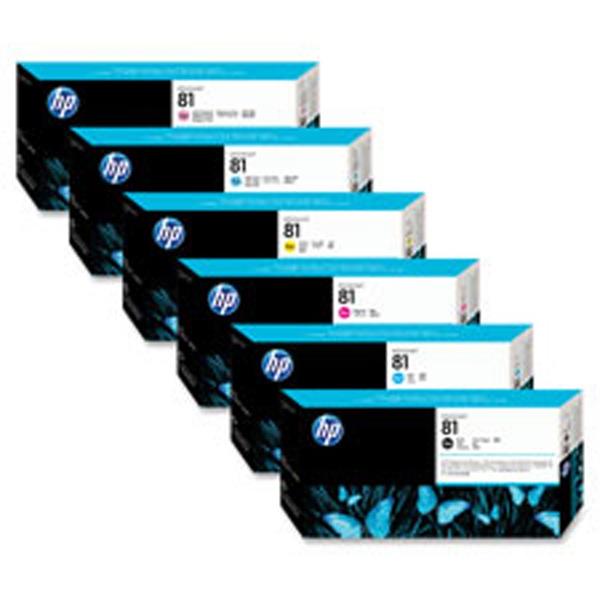 Mực In Phun HP 81 Black/Cyan/Yellow/Magenta/Lt Cyan/Lt Magenta Dye  Ink Cartridge C4930A-&gt;C4935A 618EL