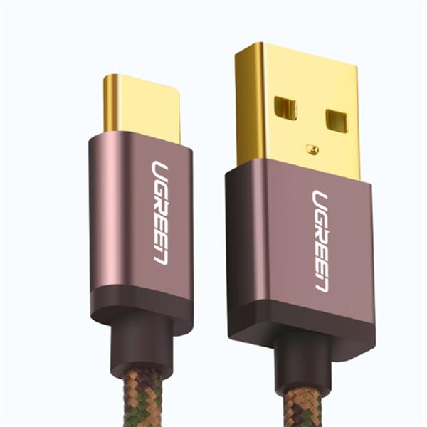 Ugreen USB 2.0 to Tyec C data &amp; charging cable with braid 0.5M Brown GK