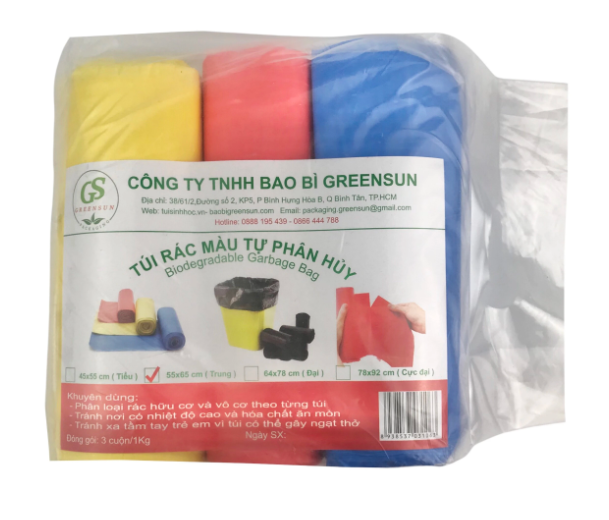 Bao r&#225;c cuộn trung nhiều m&#224;u (đvt: bịch 1 kg)