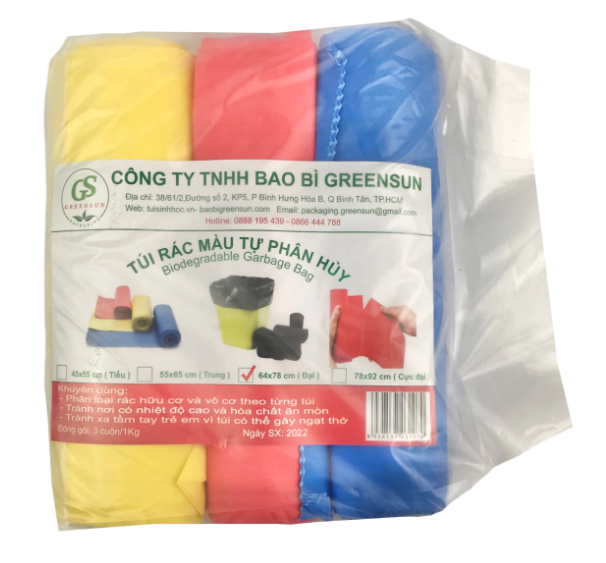 Bao r&#225;c cuộn đại nhiều m&#224;u (đvt: bịch 1 kg)